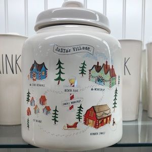 Rae Dunn Santa’s village canister